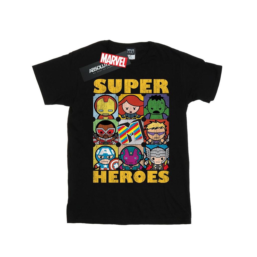 Marvel Womens/Ladies Kawaii Super Heroes Cotton Boyfriend T-Shirt