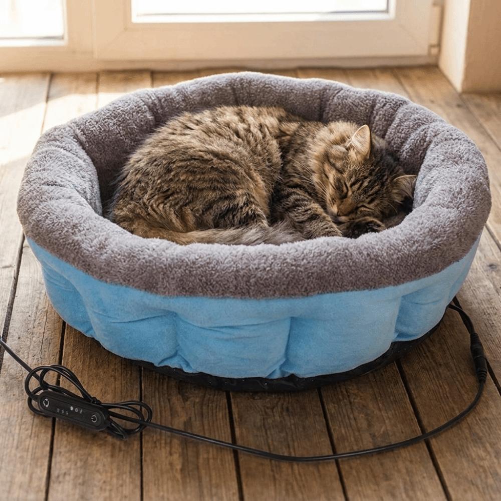 Adjustable Temperature Heated Pet Bed Soft Plush Warm Cloud Sofa Dog House Winter Season