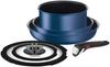 Tefal Набор кастрюль и сковородок со съемной совместимой с IH газовой плитой, не содержащей вредных веществ, такой как Neo IH Blue Marquis blue L77991 [Только онлайн]