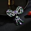 SUYU Women's Light Luxury Inlaid Zircon Tassel Pendant Bow Brooch Fashionable Versatile Niche Design Brooch Daily Accessories