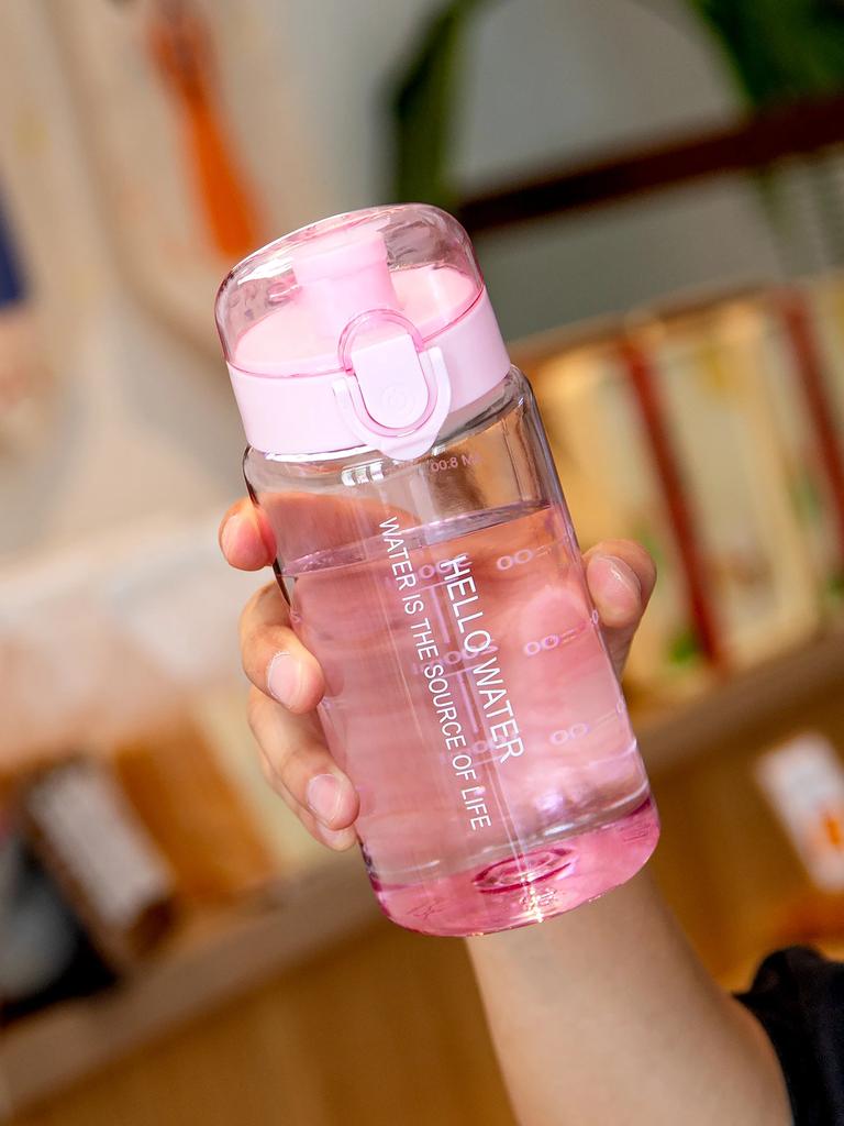 550 мл Прозрачная бутылка для воды Чашка для воды для мужчин женщин студентов С фильтром и защитой от падения Со шкалой Спортивная портативная бутылка