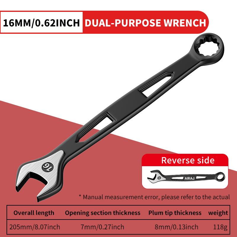 Dual-Ended Wrench, Ratchet Wrench, Industrial Grade, Hardware Tool, Auto Repair Universal Wrench