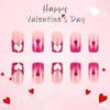 Valentine's Day Press On Nail Colorful Heart Designs Glossy False Nail Romance Acrylic Square Nail for Women 24pcs