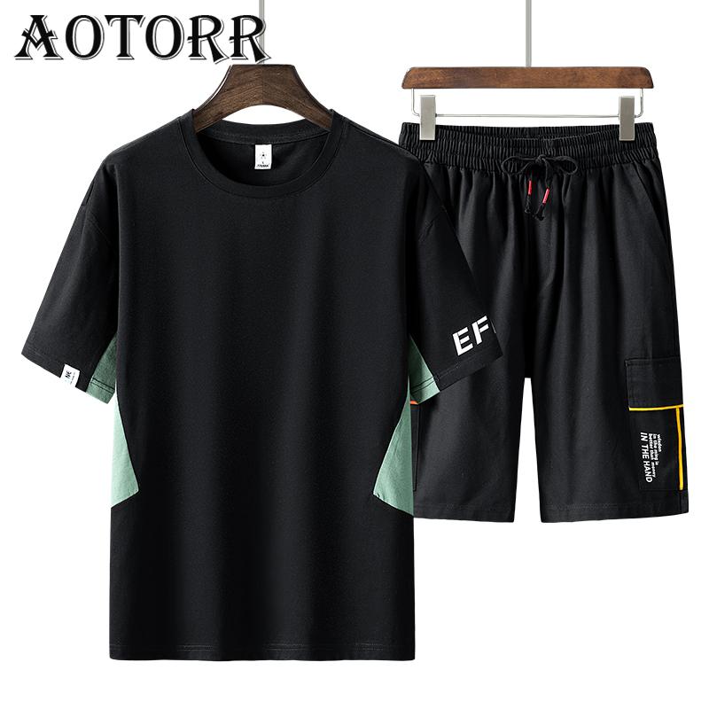 Мужская футболка и короткий комплект, мужской летний повседневный баскетбольный спортивный костюм с короткими рукавами, спортивный комплект для бега, уличная одежда, топы, футболки