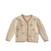 2025 Fall Versatile Baby Girl Embroidered Floral Cotton Knit Cardigan