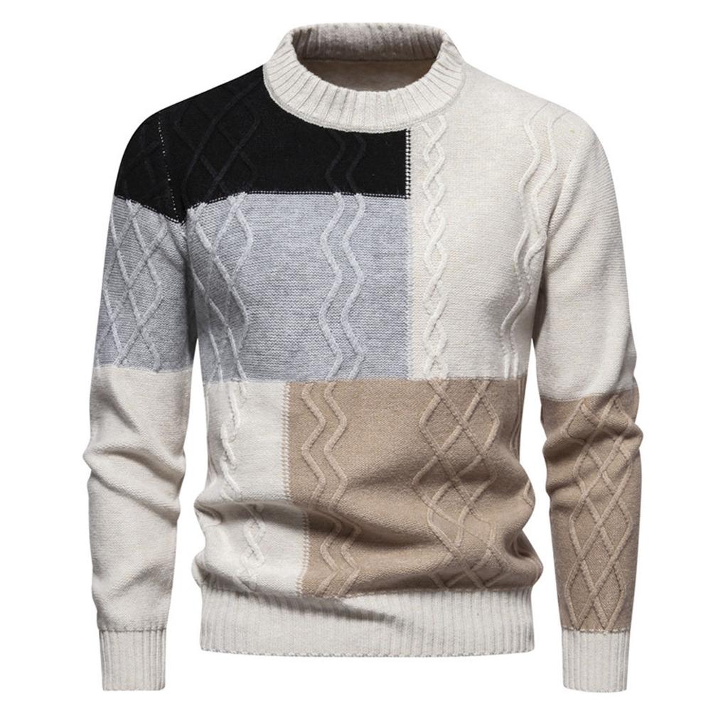 Fashion Leisure Long Sleeve Slim Fit Knitted Sweater Pullover Sweater