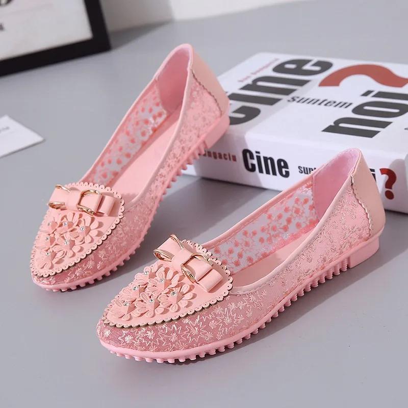 Spring Women's Flat Shoes Fashion Breathable Mesh Pionted Toe Ballet Flats for Women Outdoor Ladies Light Casual Walking Shoes
