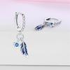 Fashion 925 Silver Color Earrings Blue Zircon Stars Moon Irregularity Earrings For Woman Fine Birthday Jewelry Gifts