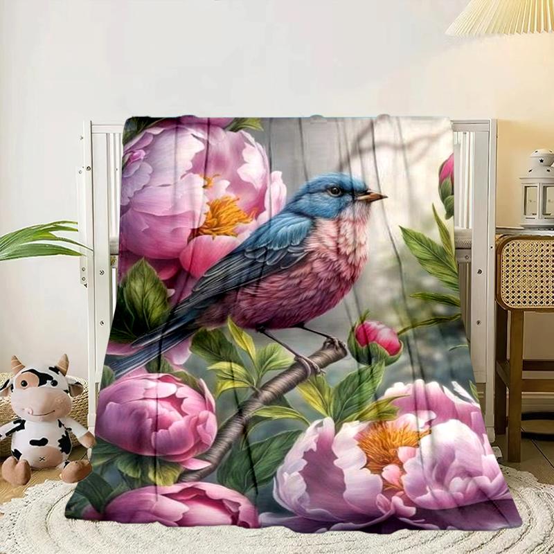 Blue Birds In Blossoms Blanket Flannel Blanket Throw Blanket Sofa Cover Blanket Soft Premium Blanket Picnic Blanket Tv Blanket Gifts