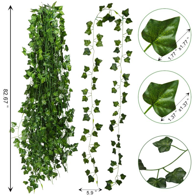 16/24 шт. пластиковые искусственные листья плюща растения лозы висят для домашнего сада свадебные украшения