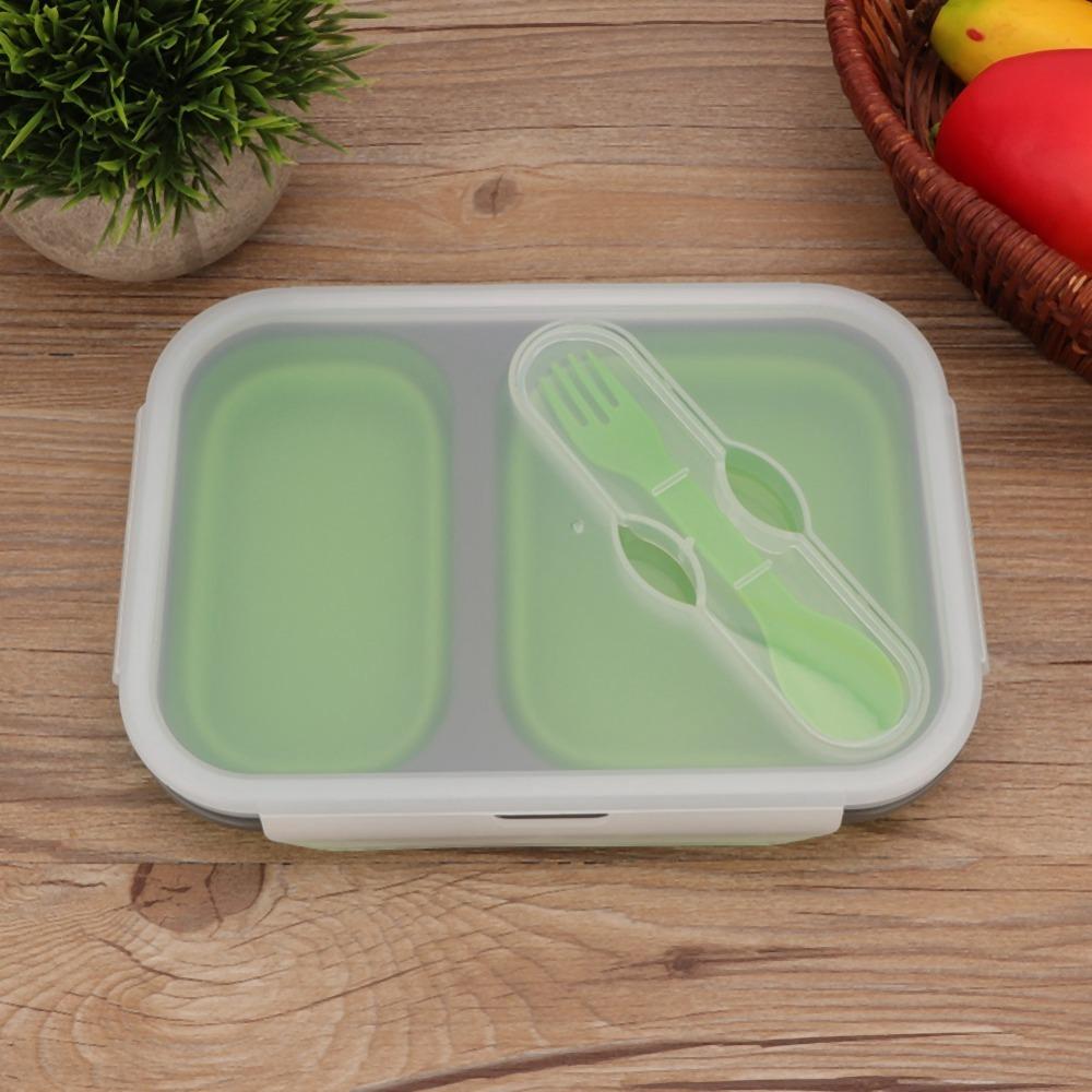 2PCS Silicone Collapsible Lunch Box 1000ml Portable Storage Bowl For Outdoor Travel