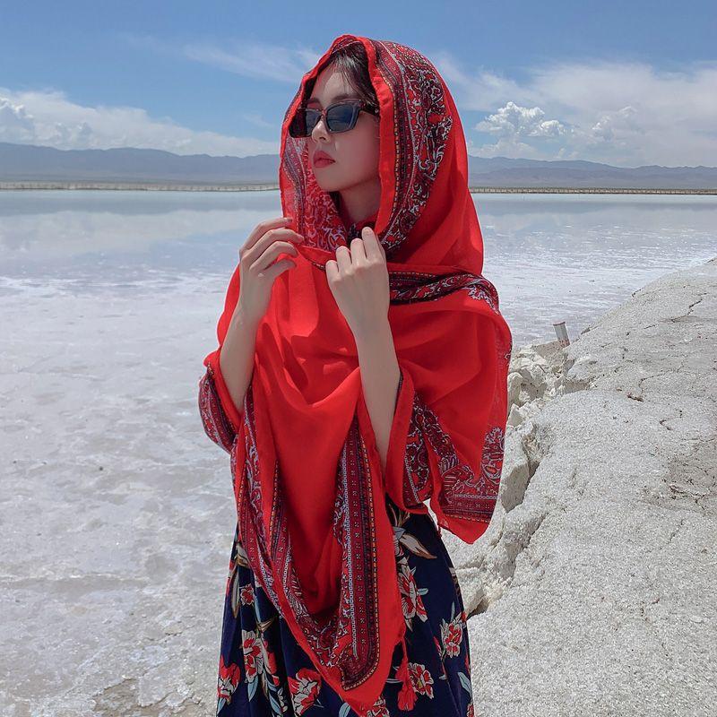 New tassel scarf Yunnan Dali tourism ethnic style shawl women's fashion versatile seaside beach towel
