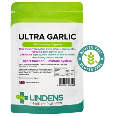 Ultra Garlic Huge 15000 мг, 120 капсул — мягкие желатиновые капсулы с маслом без запаха аллицин
