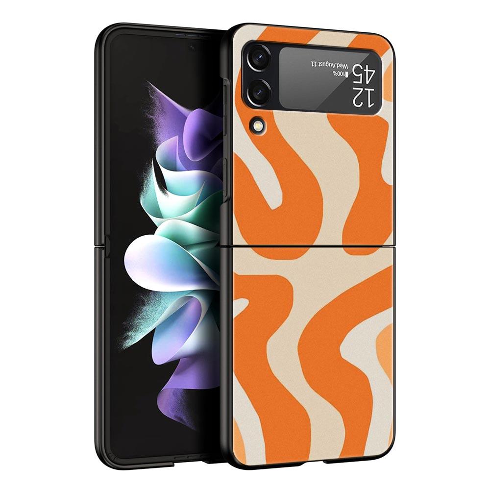 Роскошный подарочный чехол для телефона Samsung Galaxy Z Flip 4 Fold, черный, жесткий чехол для Samsung Z Flip 3 5G, чехол с абстрактной эстетикой