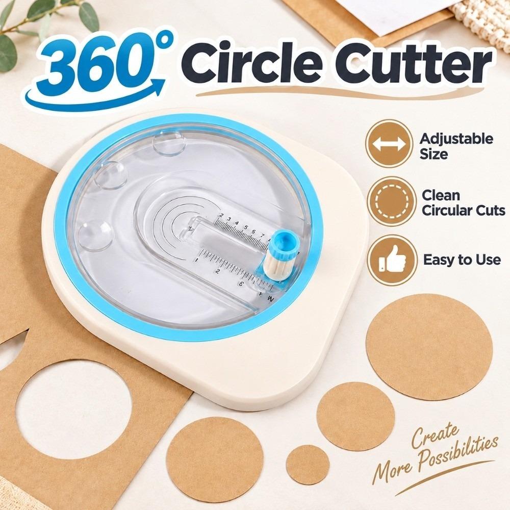Adjustable Disc Circle Cutter 360° Rotating Circular Cutting Template Cardstock Crafts
