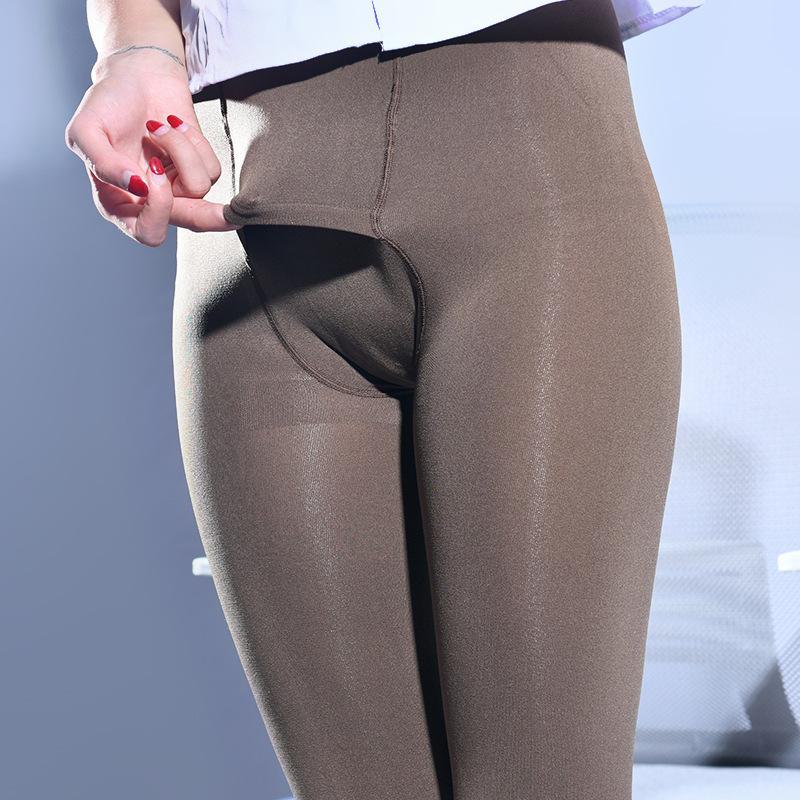 Мужские вельветовые колготки Qinghe 200D с двойной ластовицей - Осень/Зима