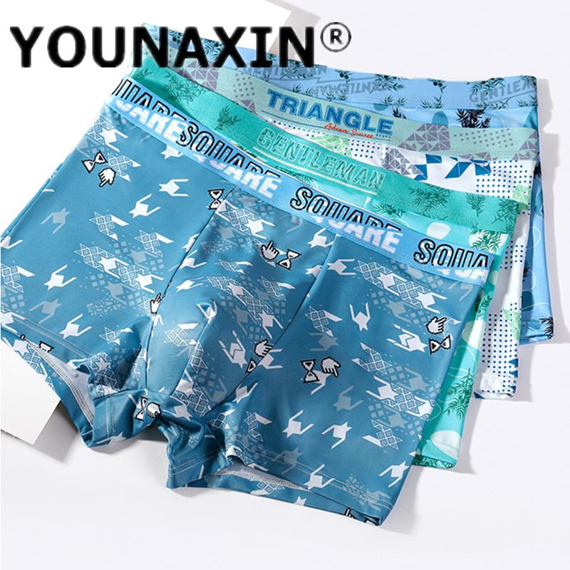 Мужское нижнее белье большого размера, трусы-боксеры Ice Silk, дышащее нижнее белье для подростков, шорты, спортивное нижнее белье L XL 2XL 3XL 4XL 5XL