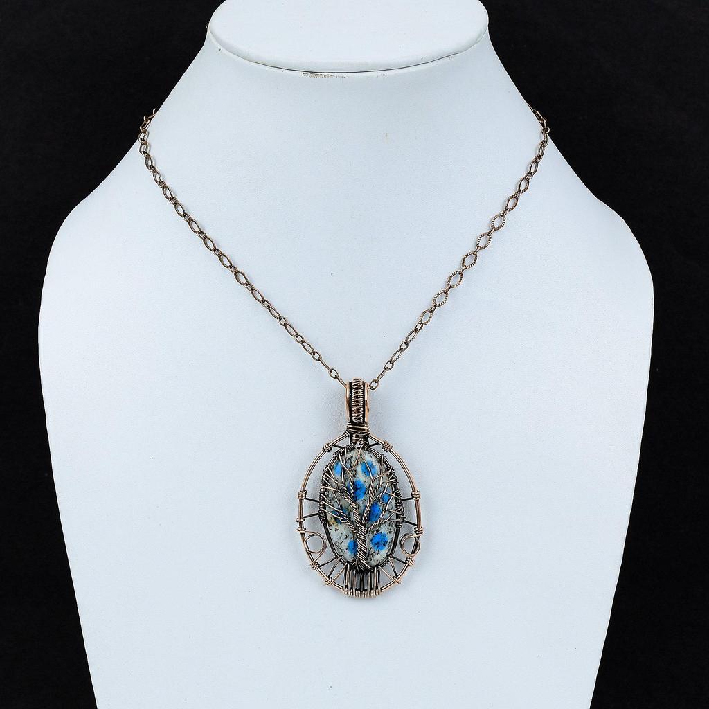 Tree Of Life K2 Jasper Pendant Copper Wire Wrapped Pendant K2 Jasper Gemstone Jewelry Handmade Boho Pendant Copper Jewelry Pendant For Gift