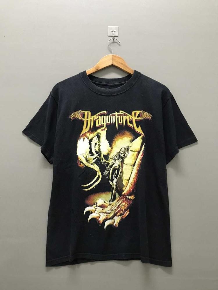 Винтажная футболка с логотипом метал-группы Dragonforce, короткий рукав, все размеры от S до 5XL, IL987, унисекс