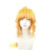Желтый истребитель демонов Kimetsu no Yaiba Agatsuma Zenitsu, женский длинный парик с хвостиком, костюм для косплея, термостойкие парики из синтетических волос