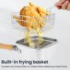 Многофункциональная кастрюля для фритюра, сковорода из нержавеющей стали с корзиной и ручкой, портативные квадратные фритюрницы для кухни