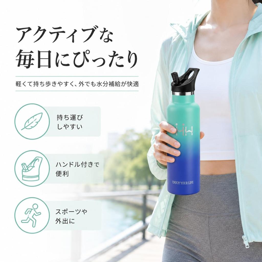 HoneyHolly Изолированная Бутылка для Воды Большой Емкости из Нержавеющей Стали с Вакуумом Легко Широкая Подходит для Газированных Напитков и Спорта Легко с с