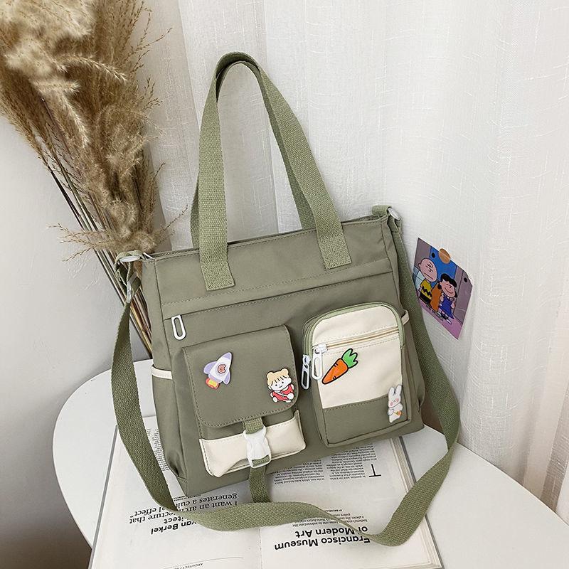 Холщовая сумка большой вместимости, женская сумка-мессенджер, корейская версия, универсальная сумка на плечо для девочек-студентов