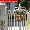 2D Flat 2D Round Welcome Sign Retro Style Hanging Wooden Board New Round Doorplate  Home Decor