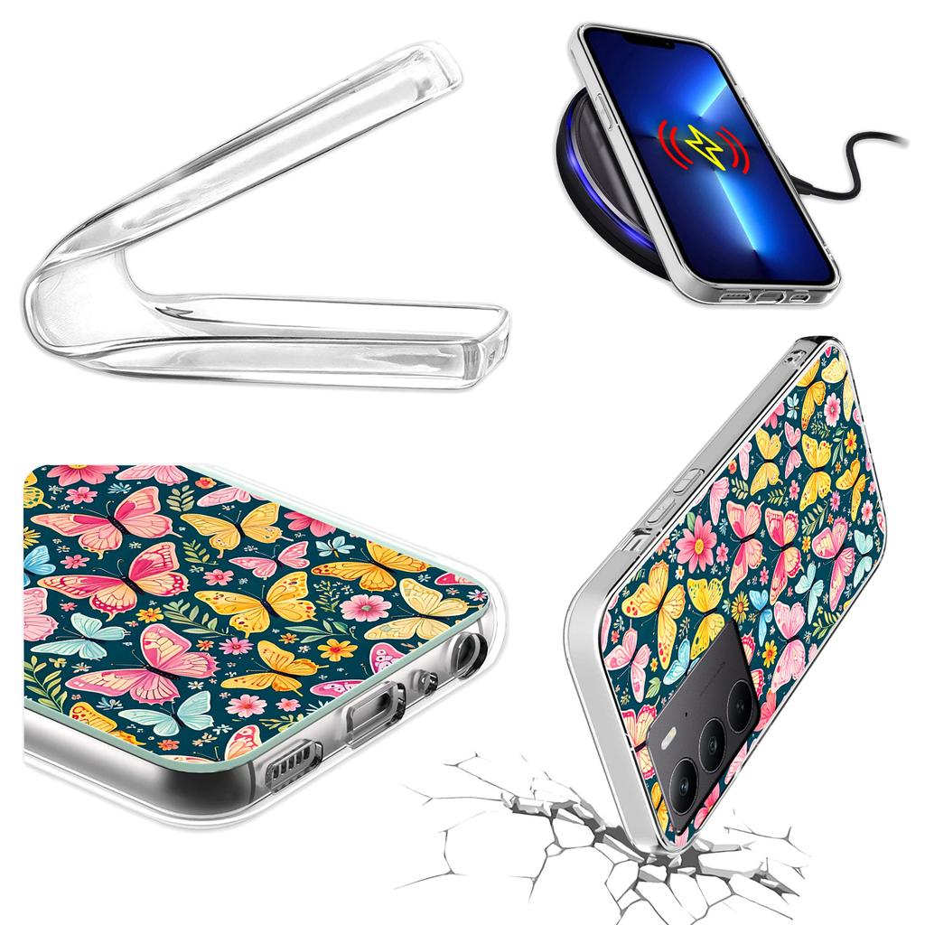 Etui Do Realme C75 / 14X 5G Obudowa Foto Case Plecki Motyle + Szkło 9H
