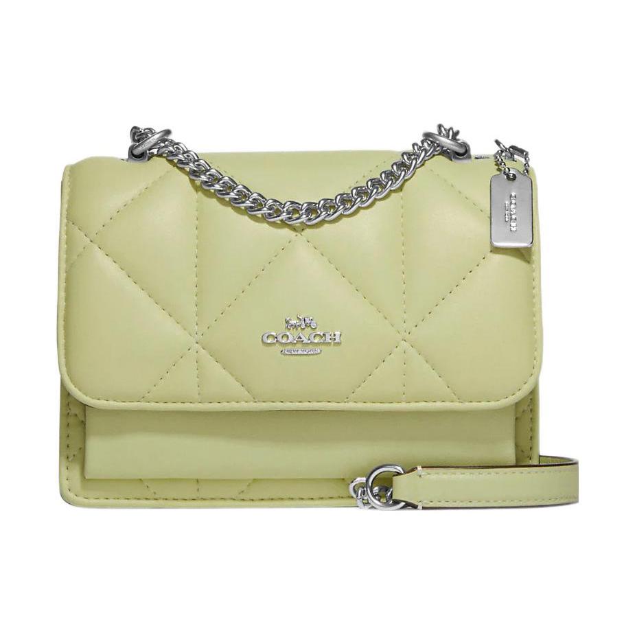 New COACH Klare Leather Chain Bag, Shoulder Bag, Crossbody Bag Mini Women's Grass Green CJ526-SVM97
