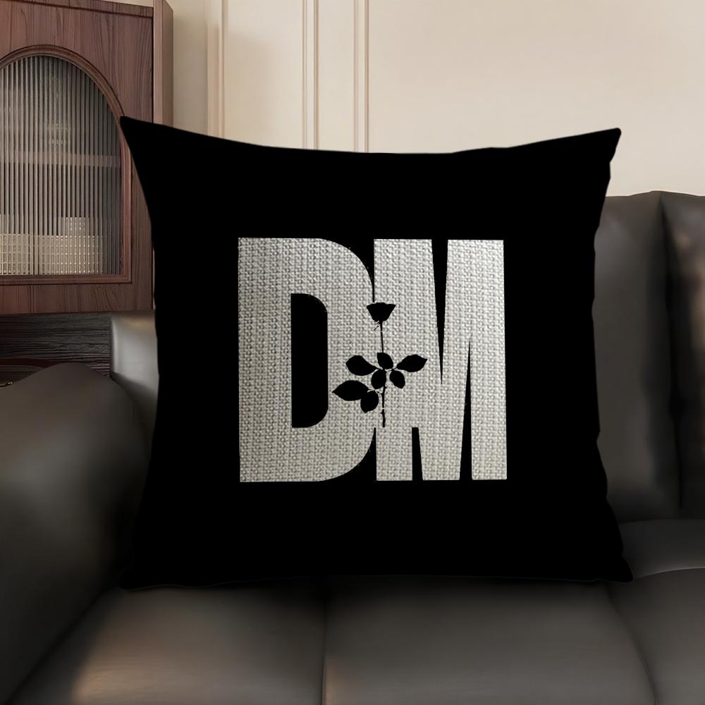 Чехол на подушку с логотипом D-Depeche-Mode Натуральный лен Органическая ткань Двусторонняя печать Диван Домашний декор Подарок Наволочка