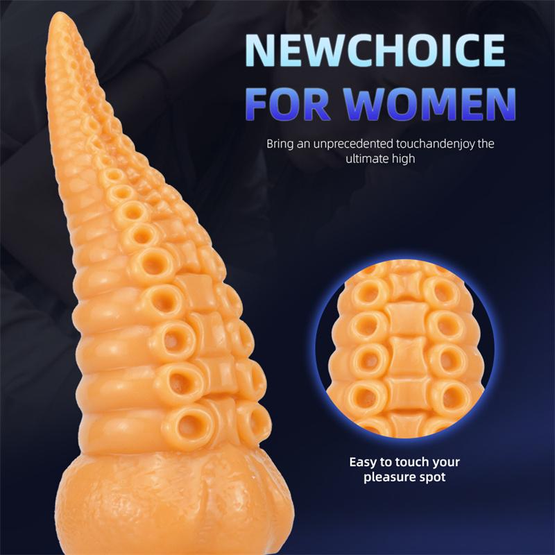 Анальная пробка с щупальцами осьминога, большой прозрачный кристалл, искусственный фаллоимитатор, женский мастурбатор