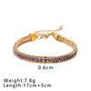 Fashion Bracelet Jewelry Bohemian Style Stainless Steel 18k Gold Plated Colored Zircon Inlay Bracelet for Women Gift