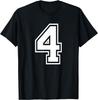 Number 4 Birthday Numbered Uniform Sports Jersey Team T-Shirt
