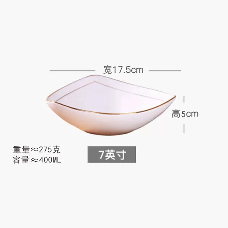 Главная Керамическая тарелка Пномпень костяной фарфор треугольная суповая тарелка салат овощи паста рисовая тарелка