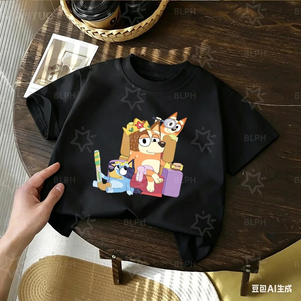 Kids Bluey Cartoon Print T Shirt Its Ok To Be Different Autism Awareness Short Sleeve Tee For Boys Girls Casual Soft Tops
