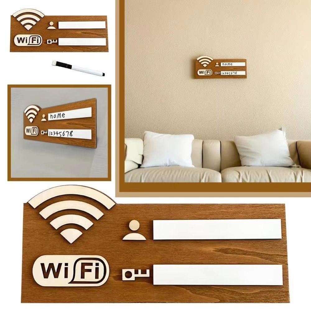 Деревянный знак с паролем WiFi Настенный Многоразовый WiFi наклейки на стену Многоцелевое использование Рукописный WiFi указатель Домашний декор