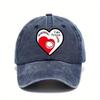 Baseball Heart Video Pictures Logo Baseball Cap Casual Adjustable Distressed Style Adult Headwear