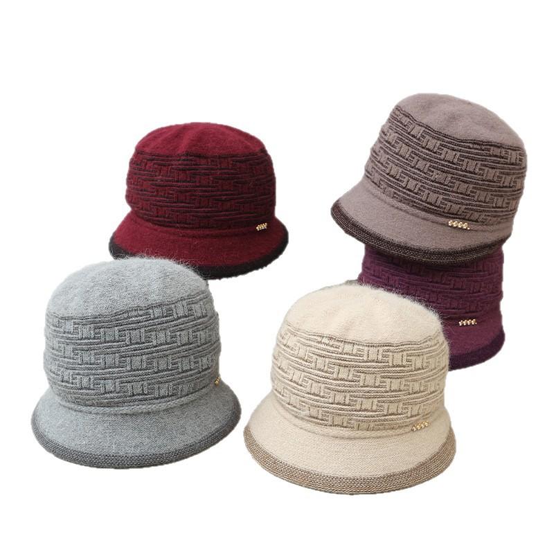 Уличная флисовая теплая шапка, Шапка для пожилых женщин, Зимняя двойная теплая шапка с защитой ушей, Шерстяная шапка от холода, Вязаная шапка