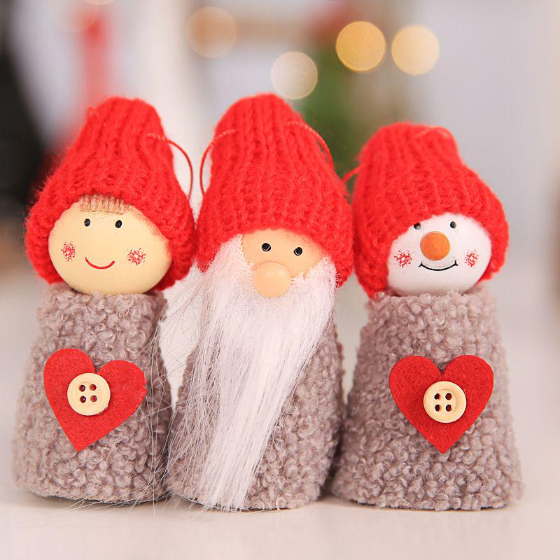 Stunning Three-piece Set Doll Gift For Classic Christmas Decorations