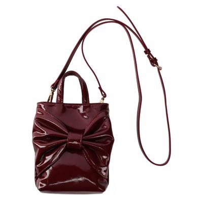 0670 Сумка-тоут через плечо Mini Baby Lou Enamel Ribbon BR [Rootote] эмаль-ribonn (04 Вино)