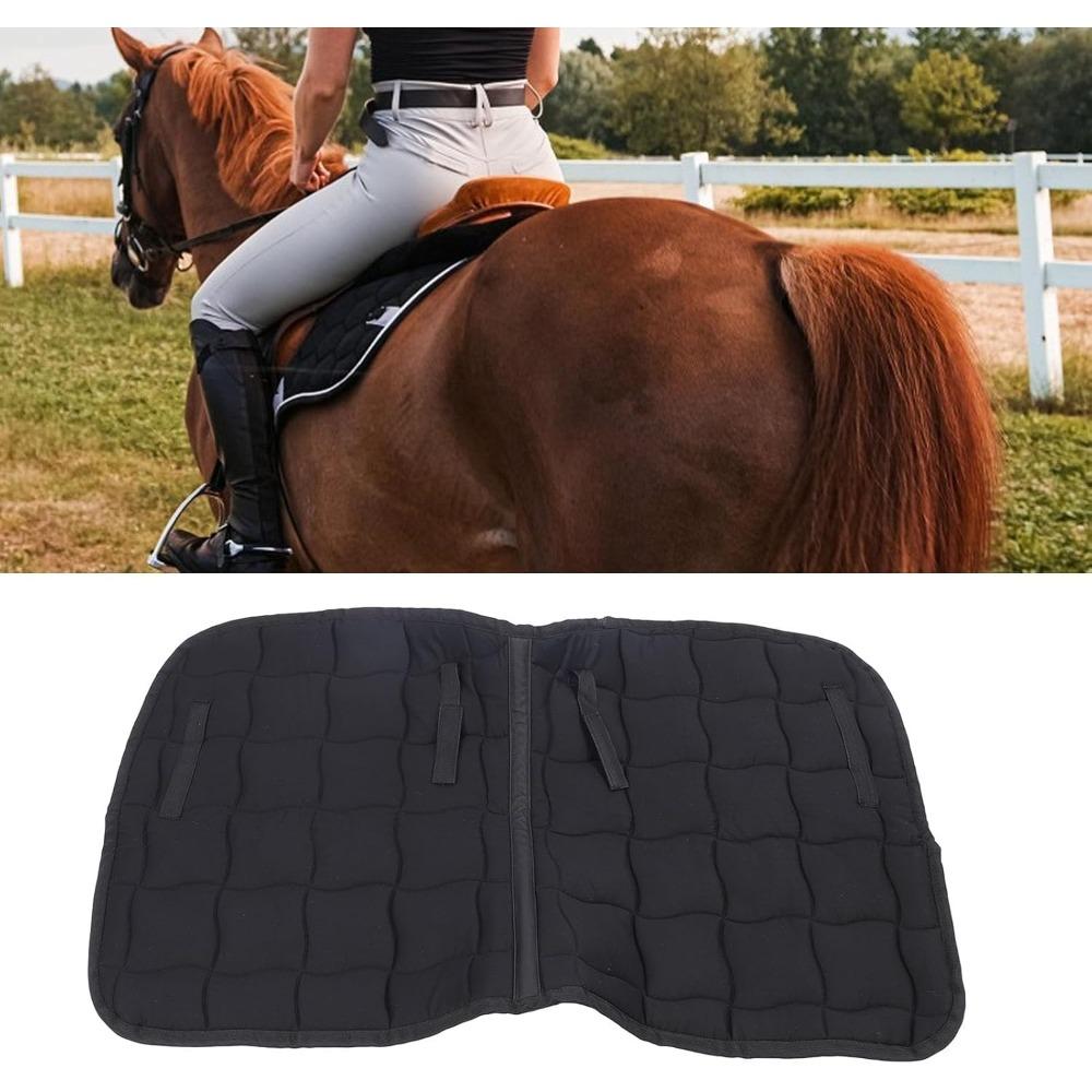 Saddle Pad for Horses Breathable Comfortable Professional Saddle Cloth Riding Equipment for Jumping Training Coffee and Black 98x57cm