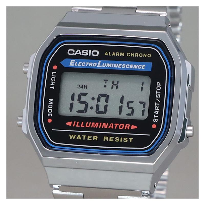 Casio Ретро мода повседневный простой легкий металл классический маленький квадратный водонепроницаемый механизм кварцевый механизм стальной ремешок японский A168WA-1A2WJR