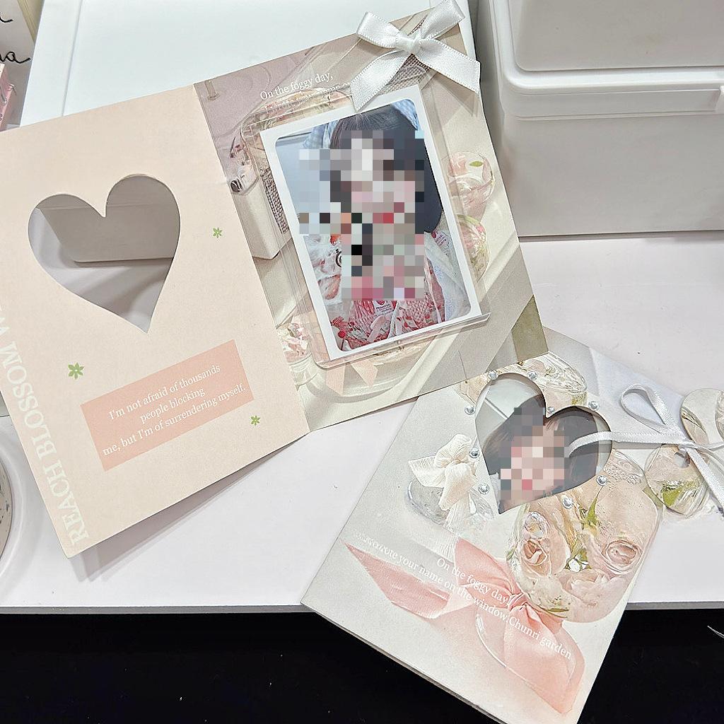 10 шт., милая розовая складная открытка, задняя часть Kpop Star, 3 дюйма, фотокарта, сделай сам, упаковочный материал, фиксированная доска для открыток Kawaii