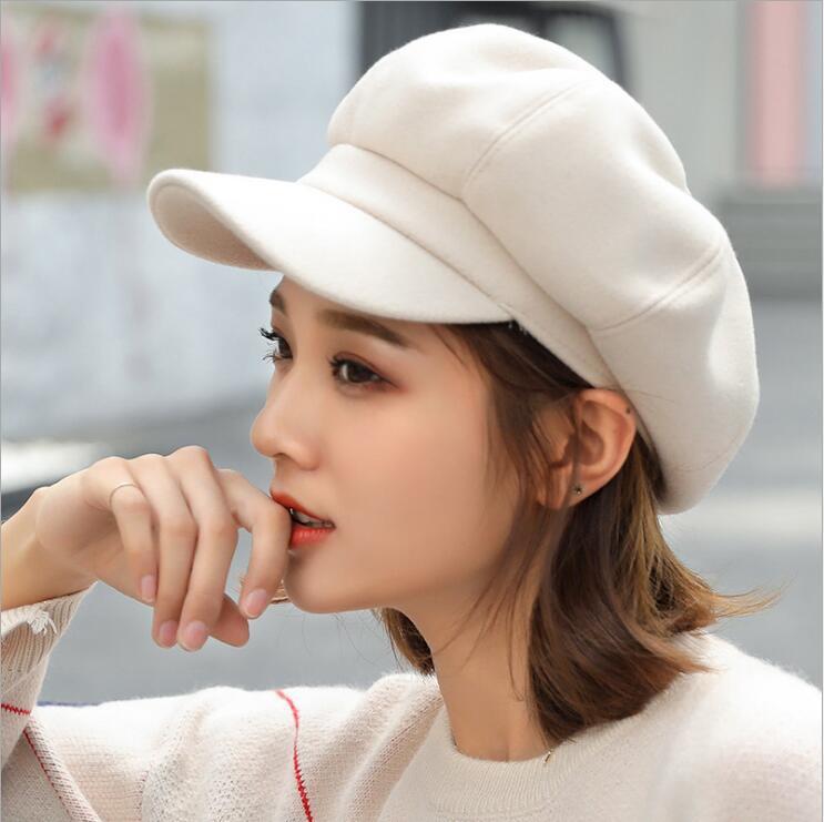 Vintage Style Wool Beret Hat For Women With Sun Protection For Autumn Winter Fashion