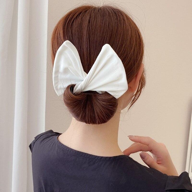 Multicolor Deft Bun Print Headband Hairpin for Women Girl Cloth Hair Circle Bun Maker Ponytail Holder Hair Braided Accessories