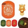 Golden Turtle Figurine Mini Charm, Feng Shui Keepsake with Faux Leather Charm Sleeve, Chinese Lucky for Wealth & Good Fortune