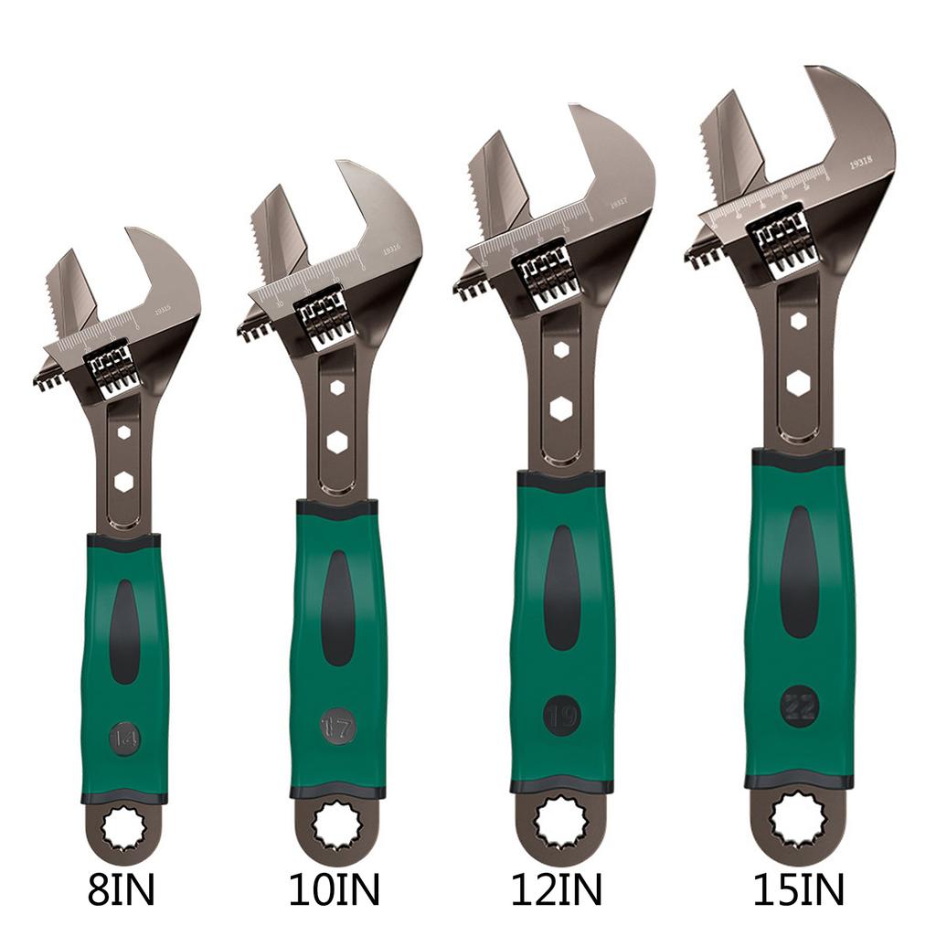 8/10/12/15inch Professional Universal Adjustable Wrench Multi-function Long Handle Large Open Monkey Spanner Tool