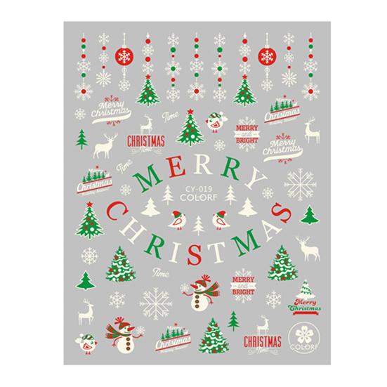 1 Sheet Nail Sticker Christmas Theme Design Long-Lasting Eco-Friendly Snowflakes Nail Polish Stickers