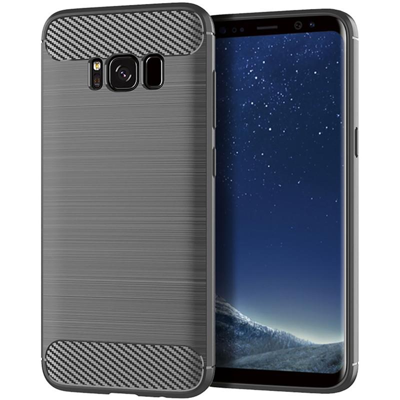 Противоударный силиконовый чехол для Samsung S8 Plus Galaxy S8+ Матовый карбоновый чехол для Galaxy s8plus Задняя крышка Coque Fundas